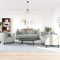 3-delige Loungeset met kussens fluweel roze>vidaXL Best