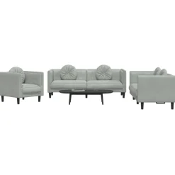 3-delige Loungeset met kussens fluweel roze><noscript><img width=