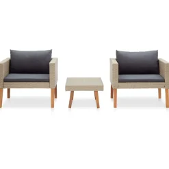 3-delige Loungeset met kussens poly rattan>vidaXL Best