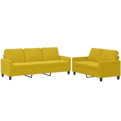 Banken*vidaXL 2-delige Loungeset met kussens fluweel Geel
