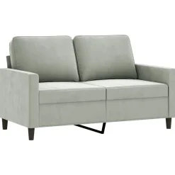 Banken*vidaXL 2-delige Loungeset met kussens fluweel Lichtgrijs