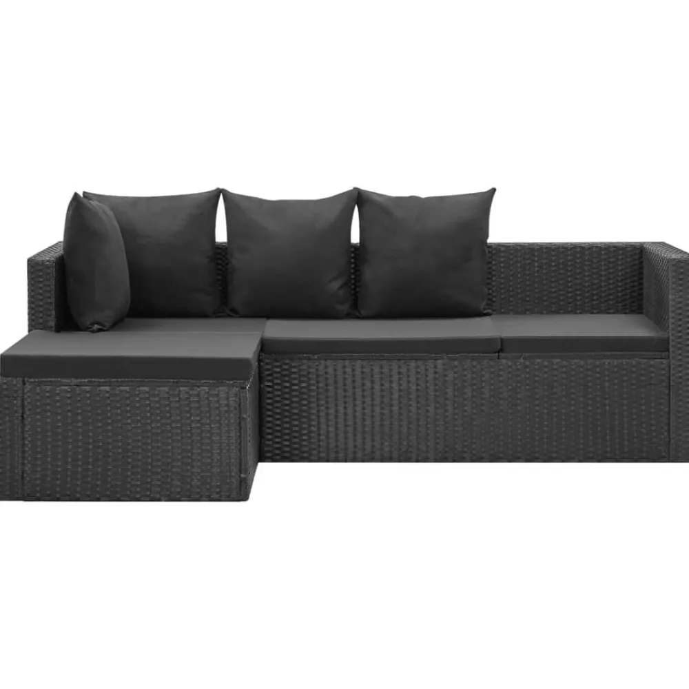 4-delige Loungeset met kussens poly rattan>vidaXL Best