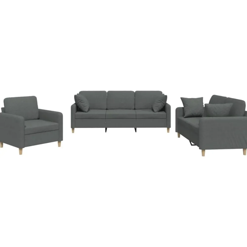 3-delige Loungeset met kussens stof>vidaXL