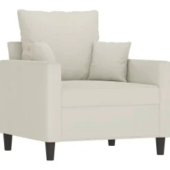 3-delige Loungeset met kussens fluweel crèmekleurig><noscript><img width=
