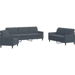 3-delige Loungeset met kussens fluweel>vidaXL New