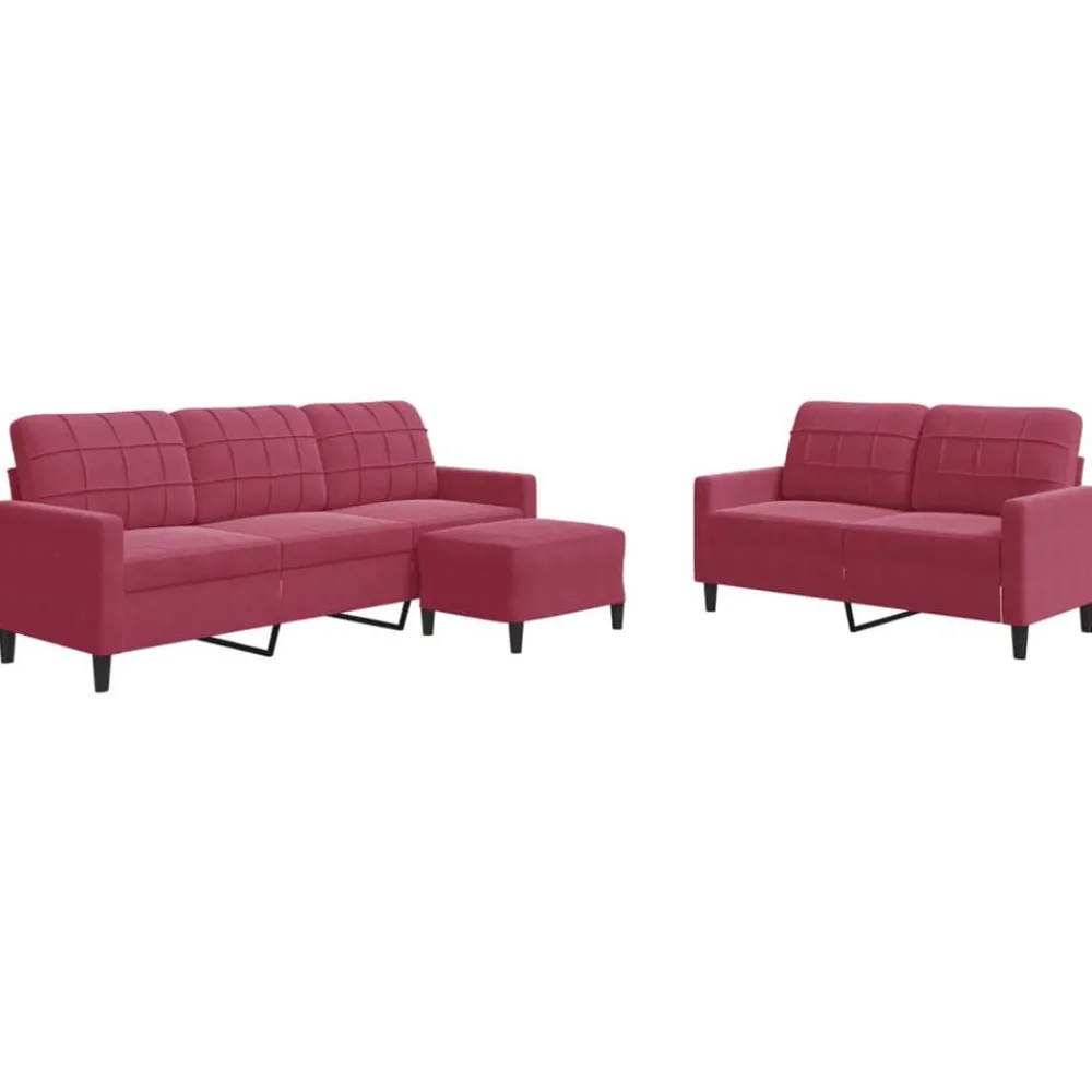 3-delige Loungeset met kussens fluweel>vidaXL Clearance