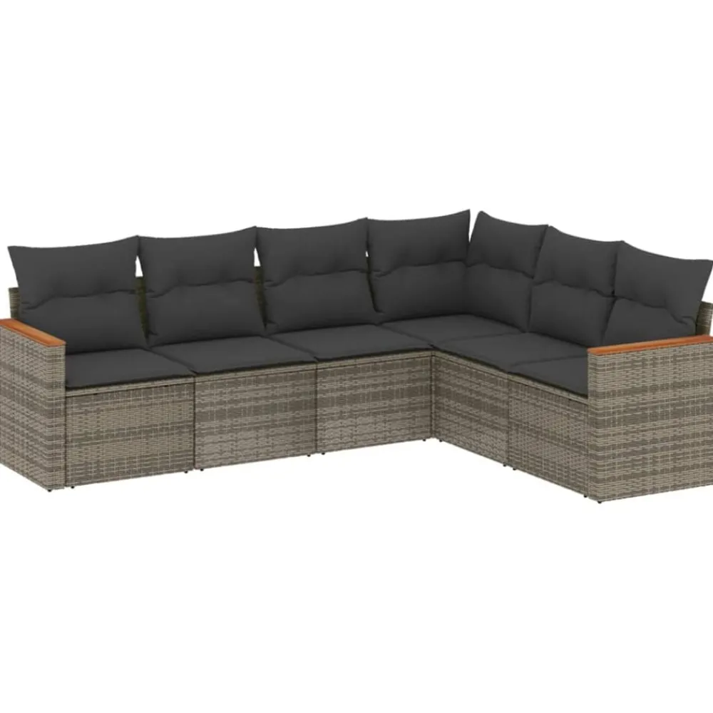 6-delige Loungeset met kussens poly rattan>vidaXL Clearance