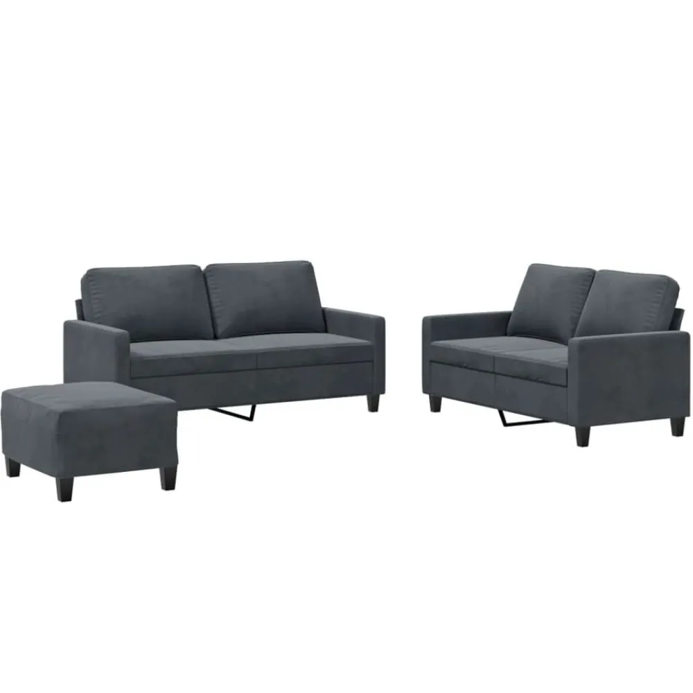 3-delige Loungeset met kussens fluweel>vidaXL Sale