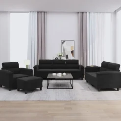 4-delige Loungeset met kussens microvezelstof>vidaXL Hot