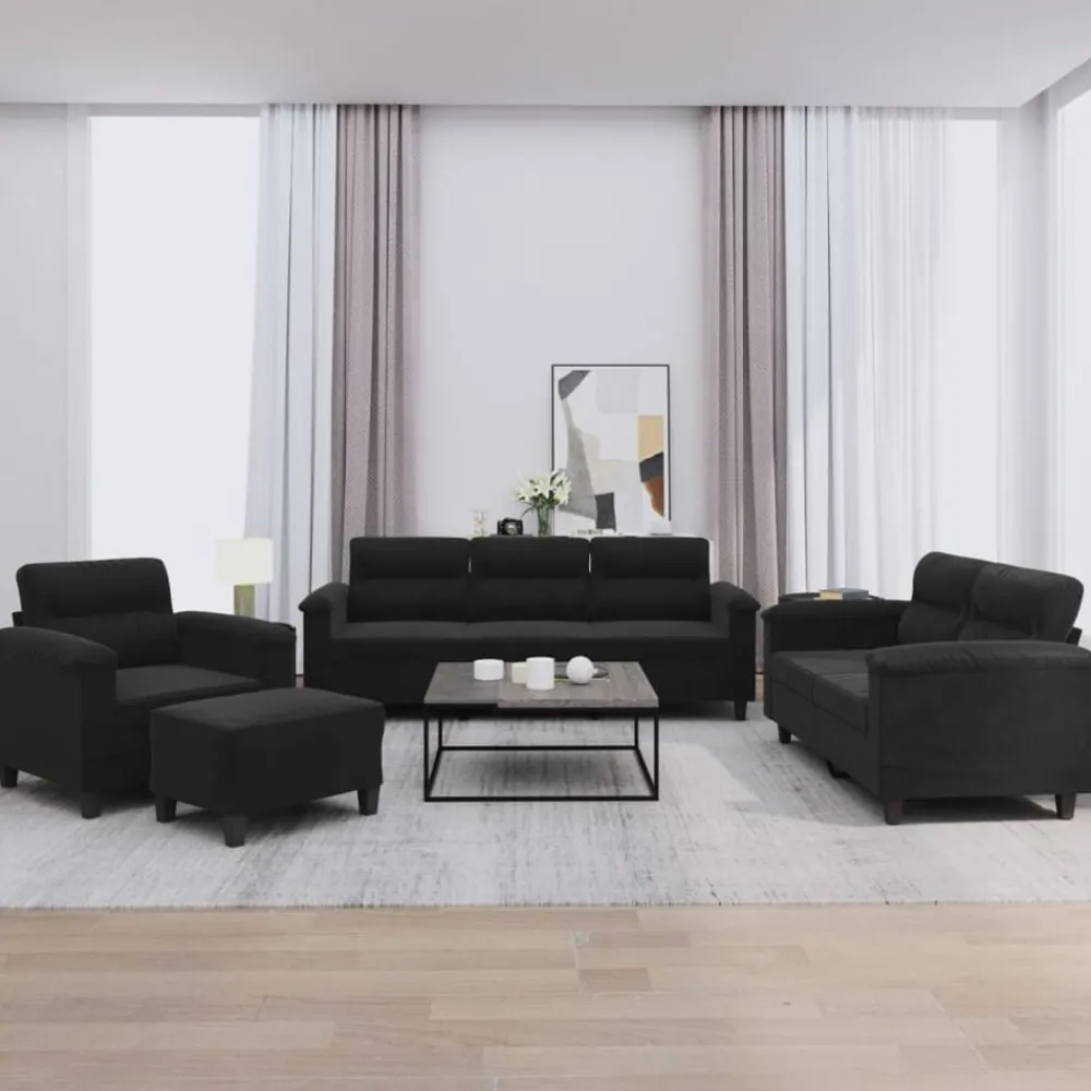 4-delige Loungeset met kussens microvezelstof>vidaXL Hot