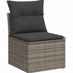 Tuinmeubelen*vidaXL 7-delige Loungeset met kussens poly rattan Grijs