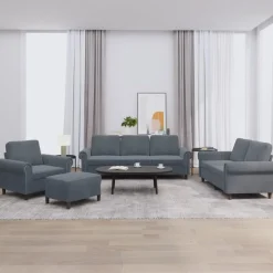 4-delige Loungeset met kussens fluweel>vidaXL Clearance