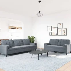 2-delige Loungeset met kussens en bolsters fluweel><noscript><img width=