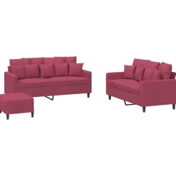 3-delige Loungeset met kussens fluweel>vidaXL New
