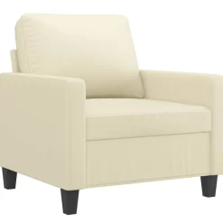 Banken*vidaXL 4-delige Loungeset met kussens kunstleer crème Crème