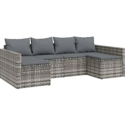 2-delige Loungeset met kussens poly rattan><noscript><img width=