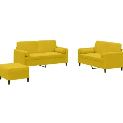 3-delige Loungeset met kussens fluweel>vidaXL Online
