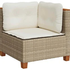 Tuinmeubelen*vidaXL 6-delige Loungeset met kussens poly rattan Beige