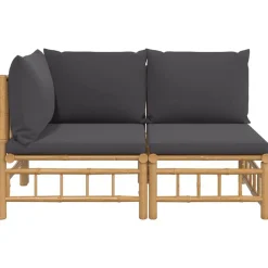 2-delige Loungeset met kussens bamboe><noscript><img width=