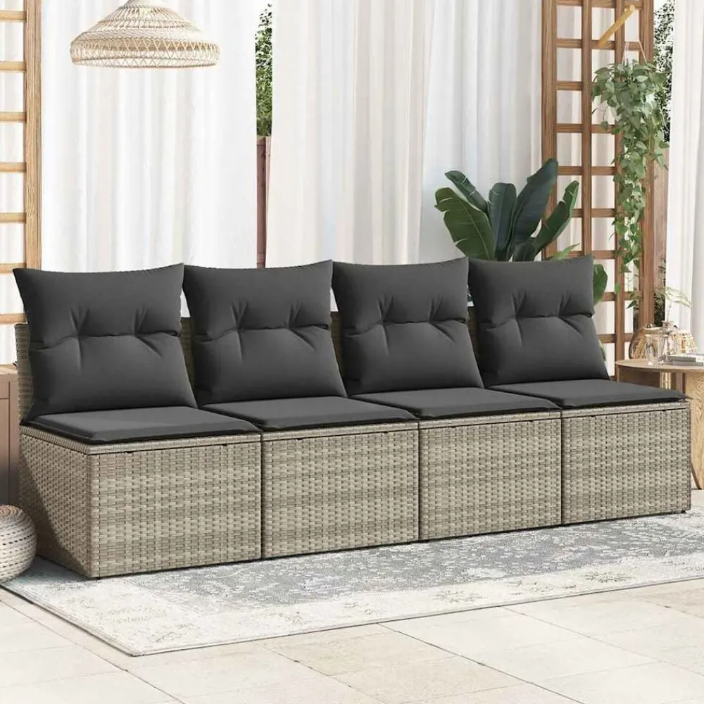 2-delige Loungeset met kussens poly rattan acacia>vidaXL Discount