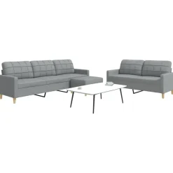 3-delige Loungeset met voetenbank stof>vidaXL Hot