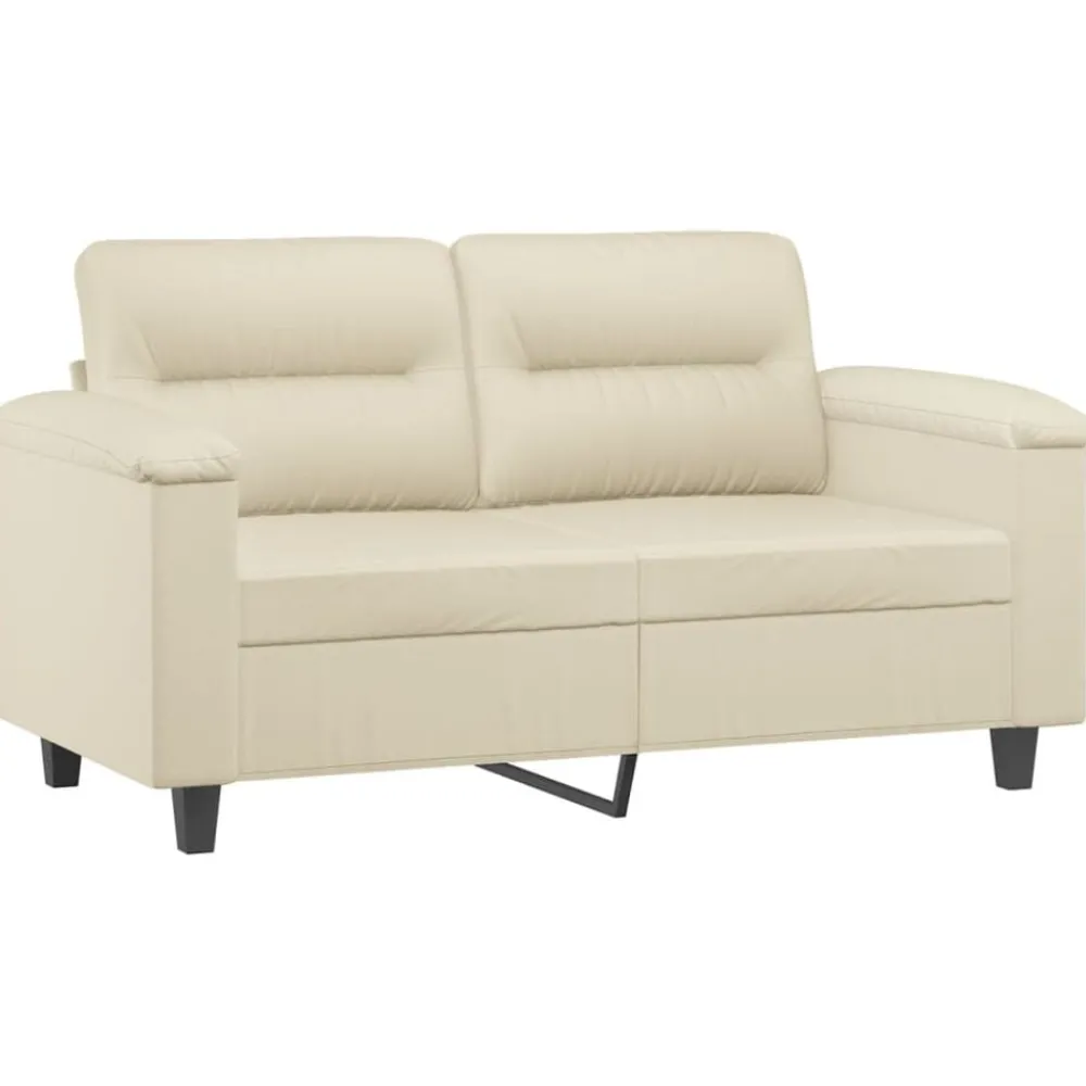 Banken*vidaXL 3-delige Loungeset met kussens kunstleer crèmekleurig Crème