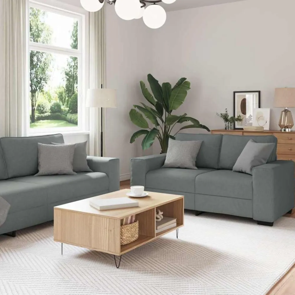 3-delige Loungeset met kussens stof>vidaXL Outlet