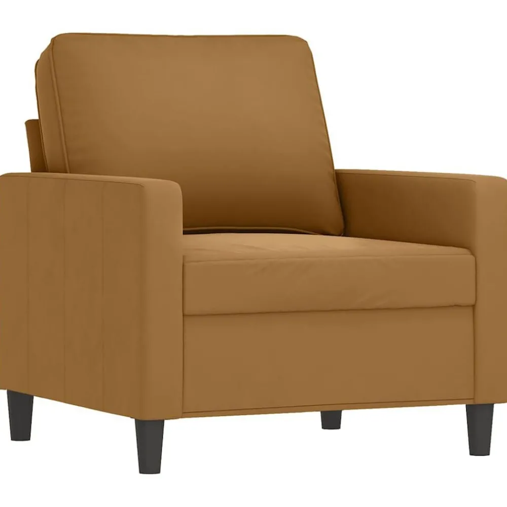 Banken*vidaXL 4-delige Loungeset met kussens fluweel Bruin
