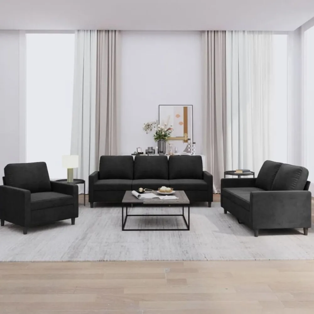 3-delige Loungeset met kussens fluweel>vidaXL Hot