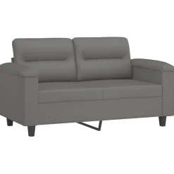 Banken*vidaXL 2-delige Loungeset met kussens microvezelstof Donkergrijs