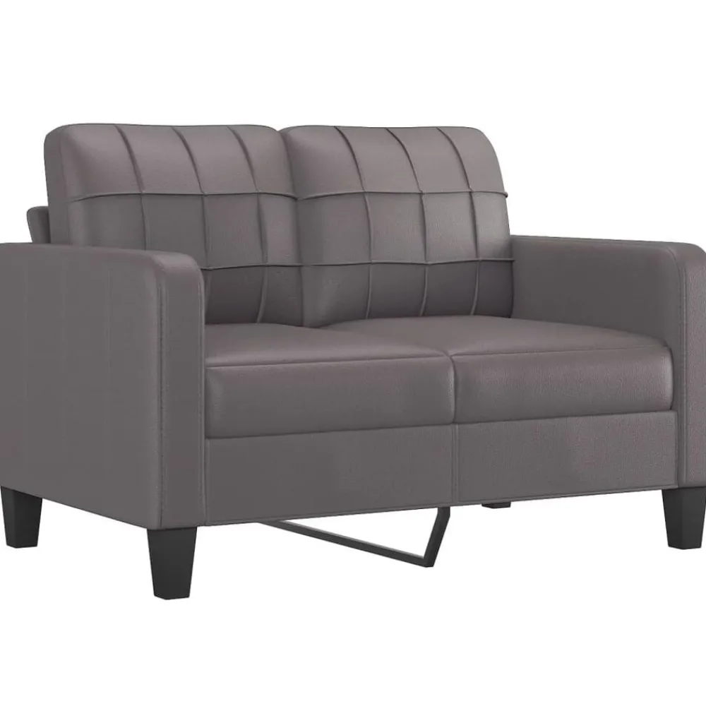 Banken*vidaXL 3-delige Loungeset met kussens kunstleer Grijs