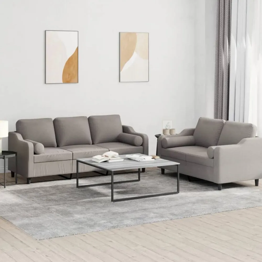 2-delige Loungeset met kussens stof>vidaXL Sale