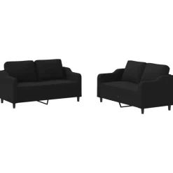 2-delige loungeset met kussens stof>vidaXL Online
