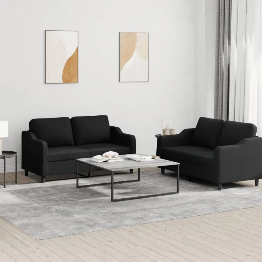 2-delige loungeset met kussens stof>vidaXL Online