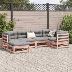 Tuinmeubelen*vidaXL 6-delige Loungeset met kussens massief douglas vurenhout Natuurlijk douglashout
