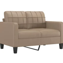 Banken*vidaXL 3-delige Loungeset met kussens kunstleer kleurig Cappuccino
