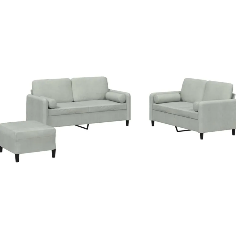 3-delige Loungeset met kussens fluweel>vidaXL New