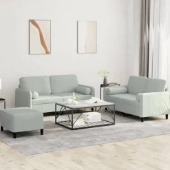 3-delige Loungeset met kussens fluweel>vidaXL New