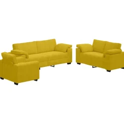 3-delige Loungeset met kussens fluweel>vidaXL Clearance