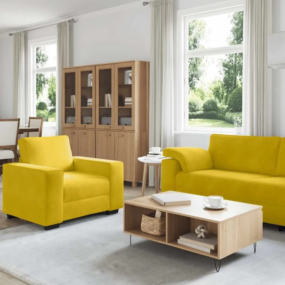 3-delige Loungeset met kussens fluweel>vidaXL Clearance