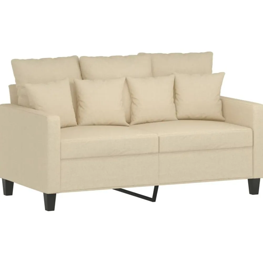 Banken*vidaXL 3-delige Loungeset met kussens stof crèmekleurig Crème