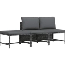 3-delige Loungeset met kussens poly rattan>vidaXL Sale