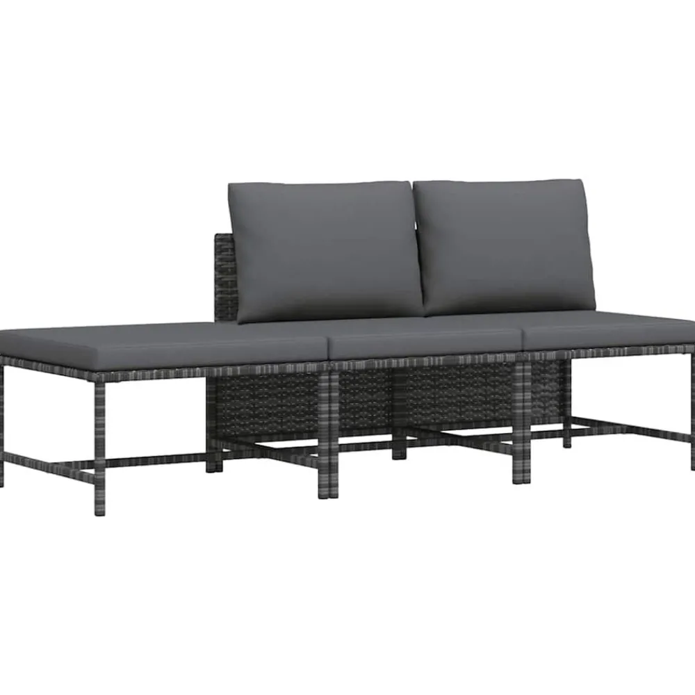 3-delige Loungeset met kussens poly rattan>vidaXL Sale