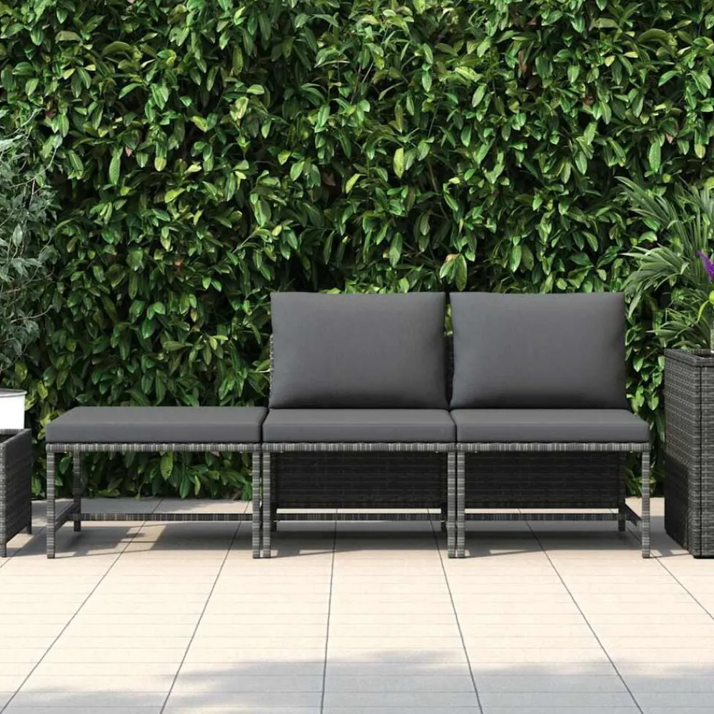 3-delige Loungeset met kussens poly rattan>vidaXL Sale