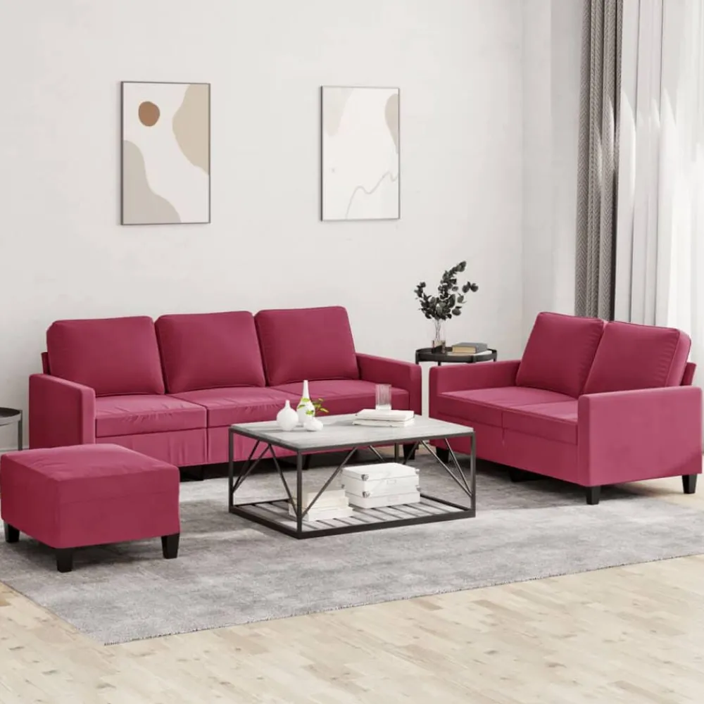 3-delige Loungeset met kussens fluweel>vidaXL Discount