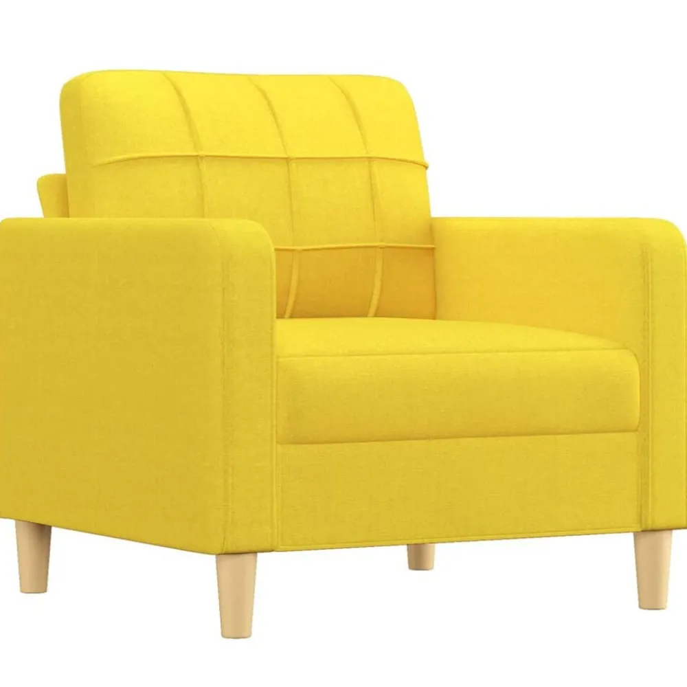 Banken*vidaXL 4-delige Loungeset met kussens stof Lichtgeel