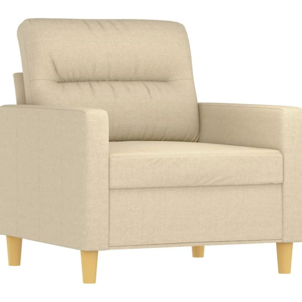 Banken*vidaXL 3-delige Loungeset met kussens stof crèmekleurig Crème