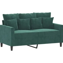 Banken*vidaXL 3-delige Loungeset met kussens fluweel Donkergroen