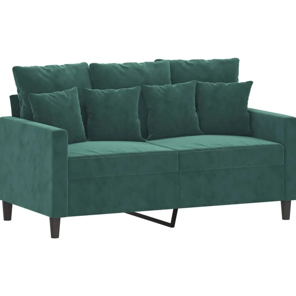 Banken*vidaXL 3-delige Loungeset met kussens fluweel Donkergroen