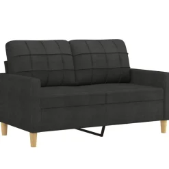 Banken*vidaXL 3-delige loungeset met kussens stof Zwart